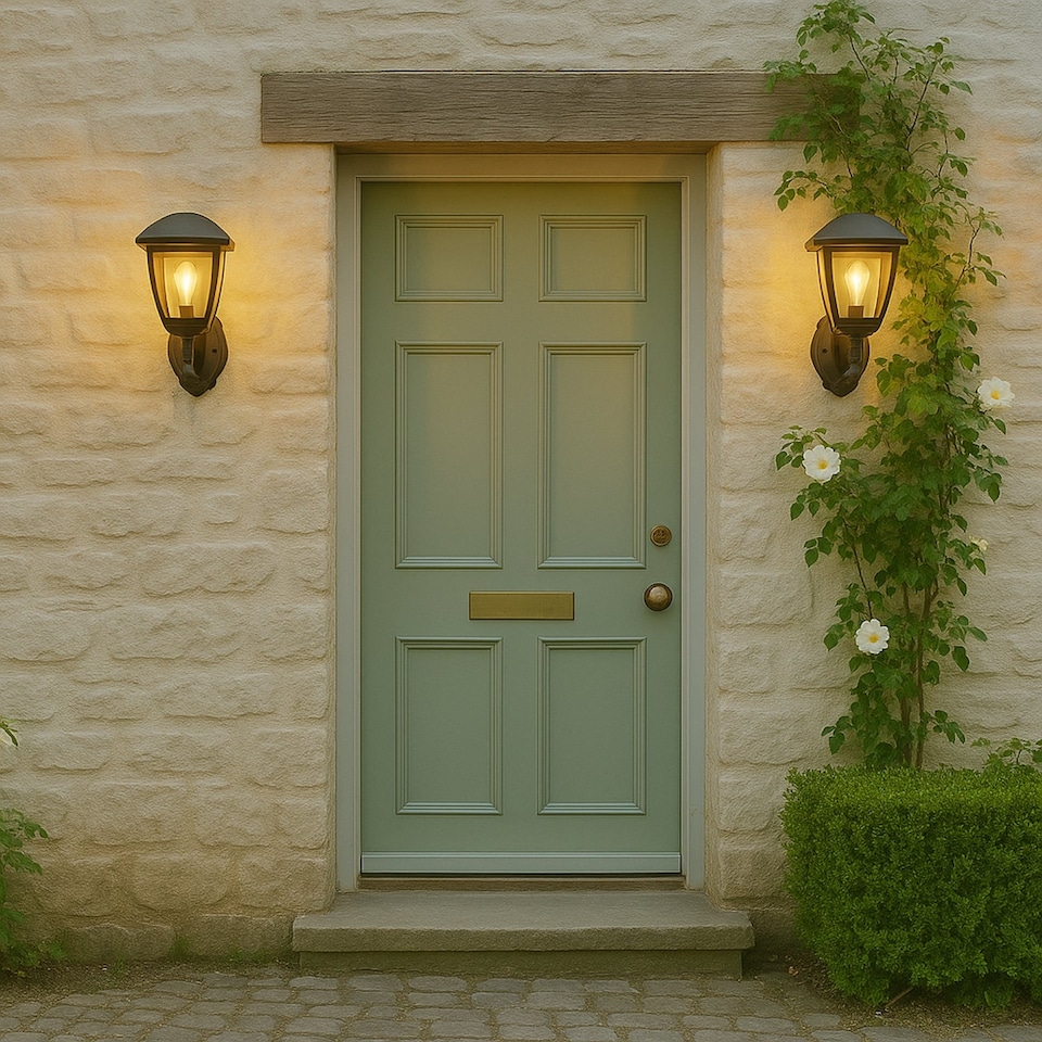 image 1 of CGC NOVA Large Black Outdoor Wall Lantern Light - PIR Motion Sensor, Clear Diffuser, IP44, Polycarbonate.
