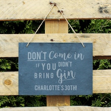 Personalised Gin Large Hanging Slate Sign