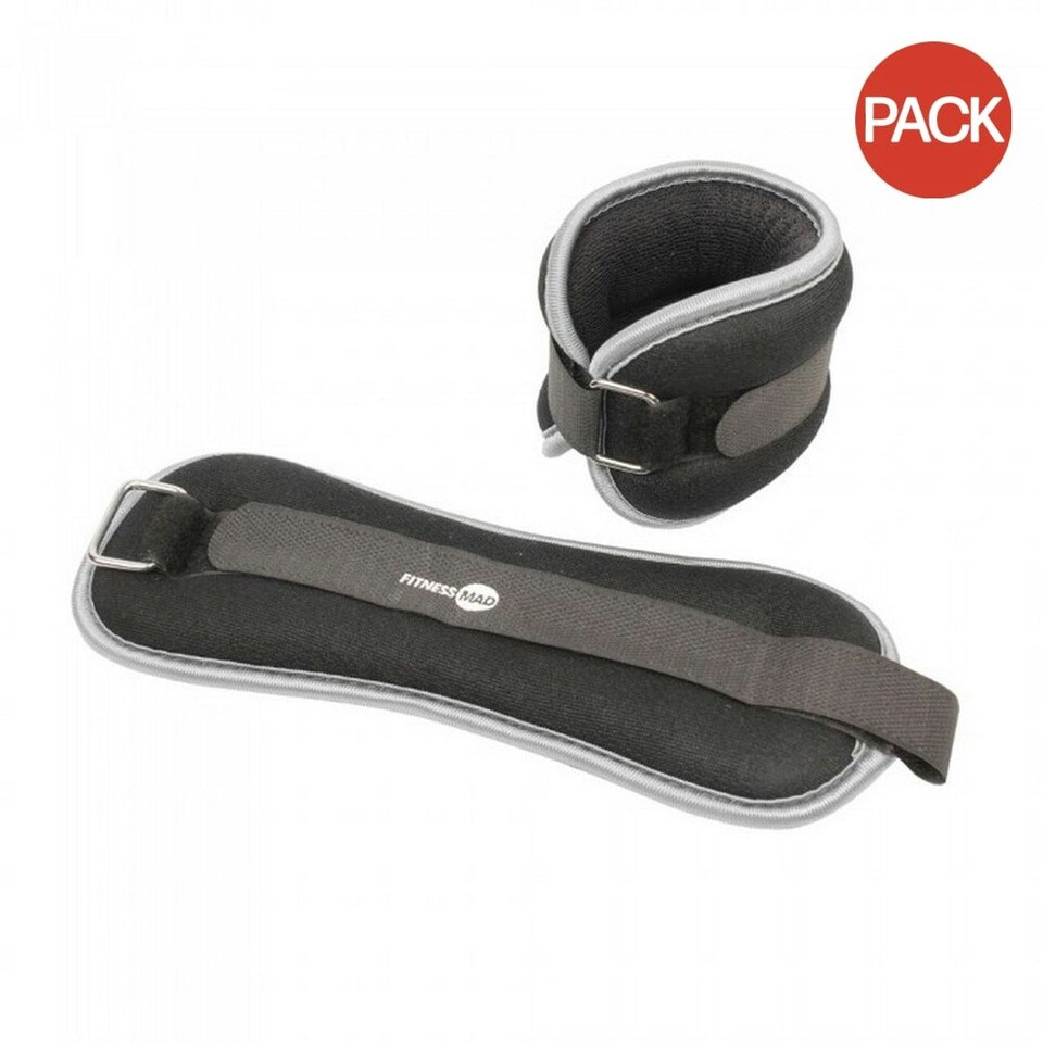 Fitness Mad Wrist And Ankle Weight (Pack Of 2) - Black/Grey - 4kg