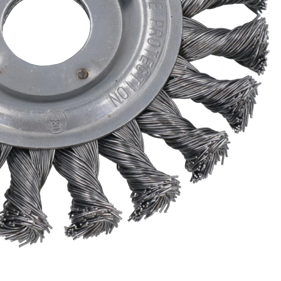 image 1 of Flat Twist Knot Wire Wheel Brush 115mm 22.2 Bore Deburring Angle Grinder TE579