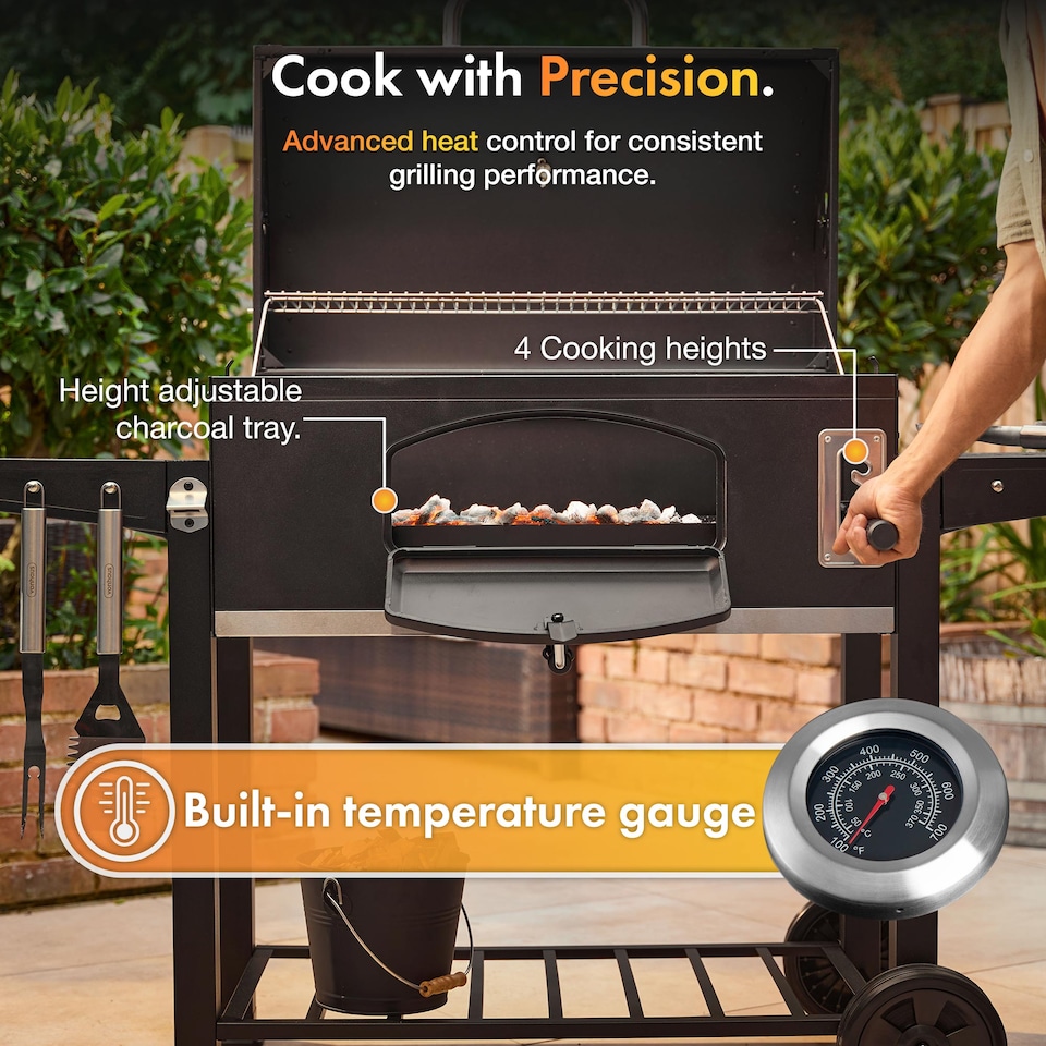 image 1 of VonHaus Charcoal BBQ XXL Portable Barbecue