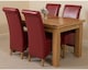 image 2 of Richmond 140-220cm Oak Extending Dining Table & 4 Montana Leather Chairs | Red | Red