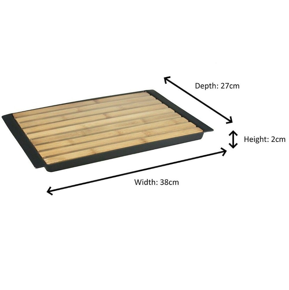 image 1 of Bamboo Wooden Cutting Board With Crumb Catcher Tray Bread Chopping Slicing Board | Multi