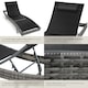 image 5 of Sun Lounger Weatherproof And UV-resistant 6 step Adjustable Backrest Poly Rattan | Grey | mottled grey | 1
