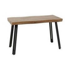 Quebec Wave Edge Coffee Table - L58.5 x W100 x H43.5 cm - Medium Oak Effect/Black Brown