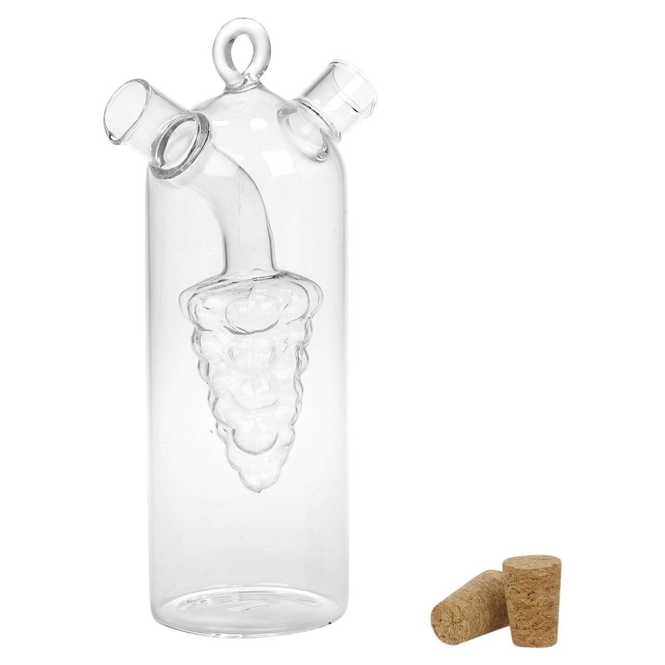 image 1 of 2 In 1 Glass Olive Oil And Vinegar Cruet Dispenser Bottle Dual Chamber