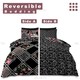 image 6 of VELVETIO Mitra Complete Duvet Cover Set with Fitted Sheet Soft Polycotton Bedding Sets Black | Double