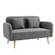 image 1 of HOMCOM 2-Seat Loveseat Sofa Chenille Fabric Upholstered Couch Wood Legs, Grey