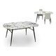 image 2 of Side table White Black Metal Tempered Glass 90 x 76,5 x 160 cm N/A