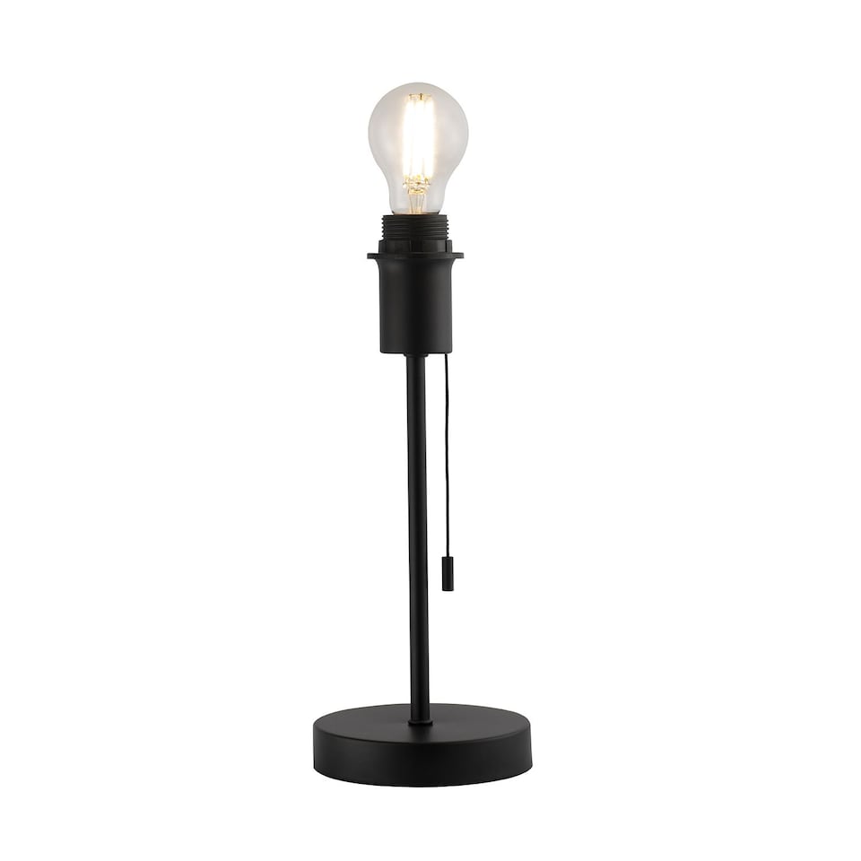 image 1 of Traditional and Classic Table Lamp Base in Matte Black with Pull Cord Switch | Black | Black | 1