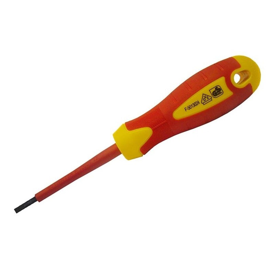 Faithfull Slotted Soft Grip Vde Screwdrivers - Multi Colour - 4.0 x 100mm
