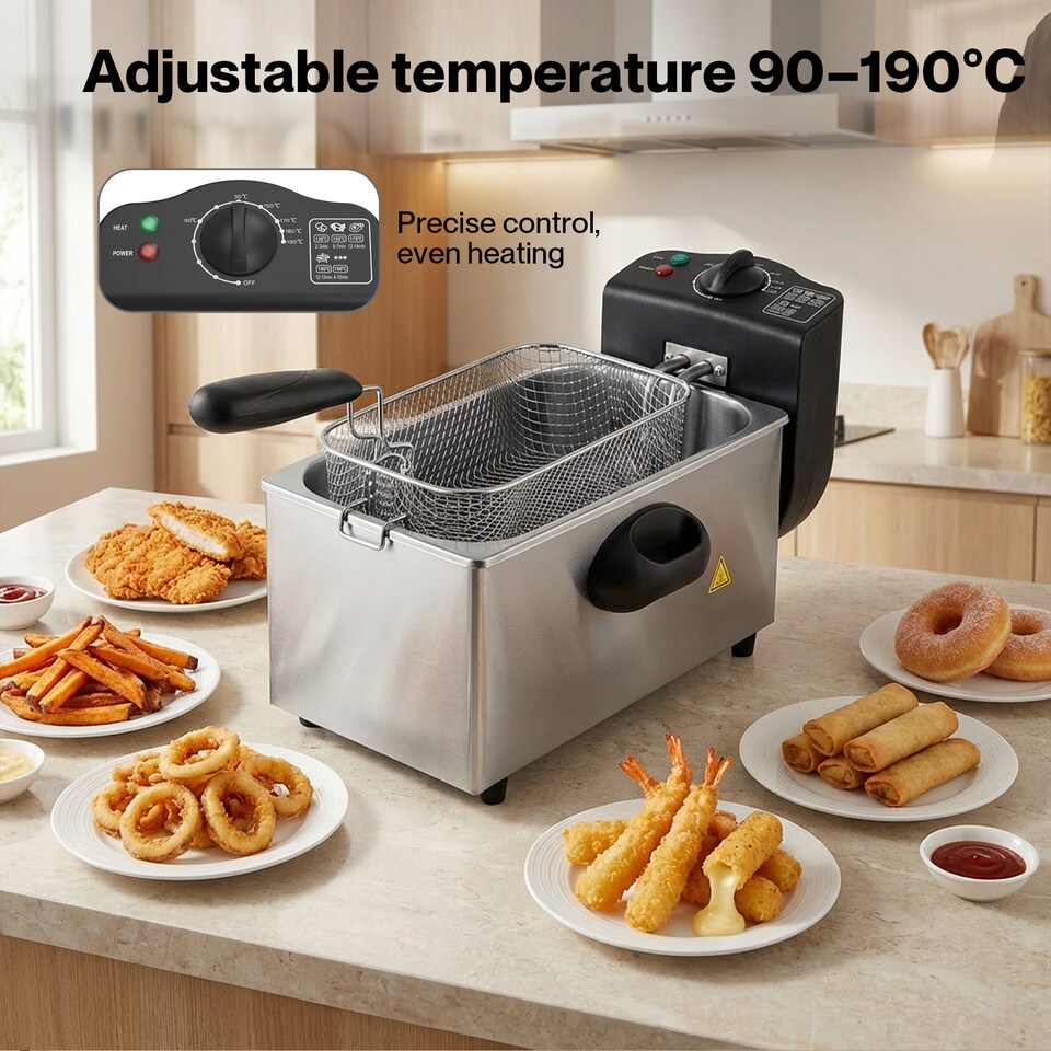 image 1 of Spector Deep Fat Fryer 3L Electrical Stainless Steel Removable Frying Basket