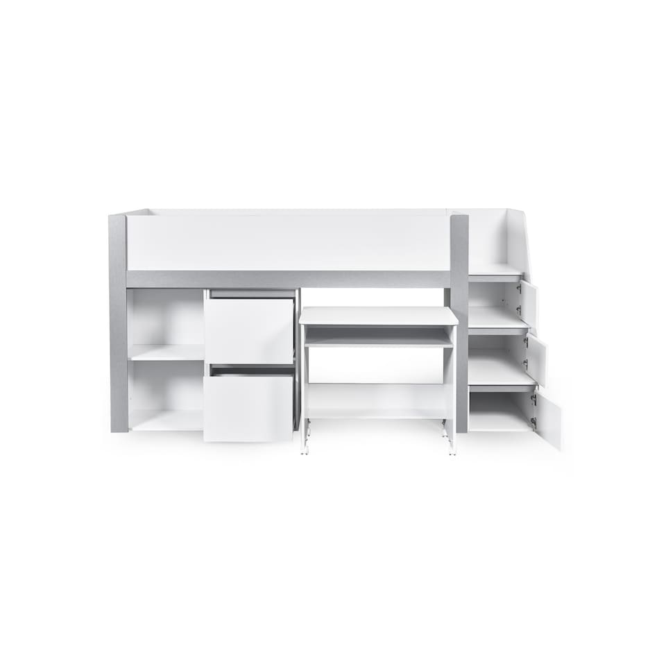 image 1 of Gaia 90cm Single Midsleeper - White and Silver