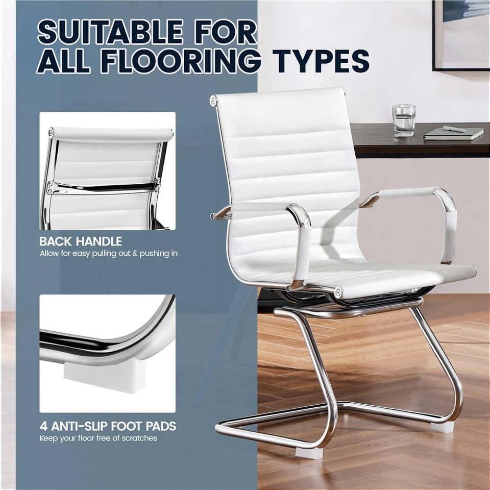 image 1 of Yaheetech 2pcs Mid-back Ergonomic Office Desk Chair Black | White