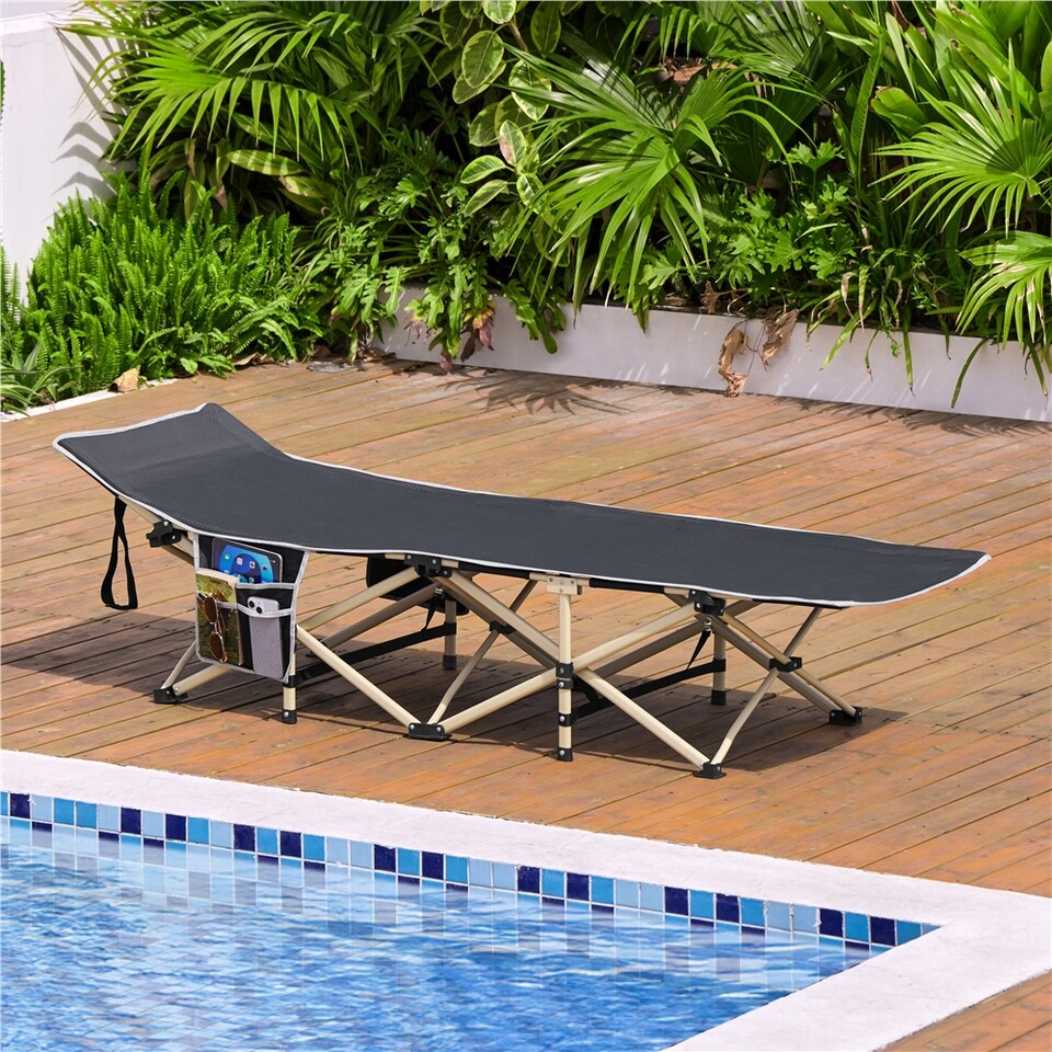 image 1 of Yaheetech Metal Folding Camping Bed Outdoor Indoor-Army Grey | Grey | Grey | Portable/Travel | 1