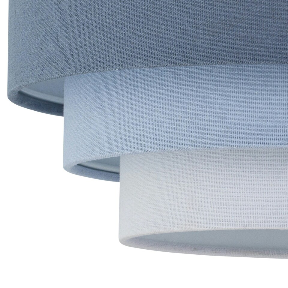 image 1 of First Choice Lighting Set of 2 Gabi Blue Ombre Linen 3 Tier Ceiling Light Shades Blue