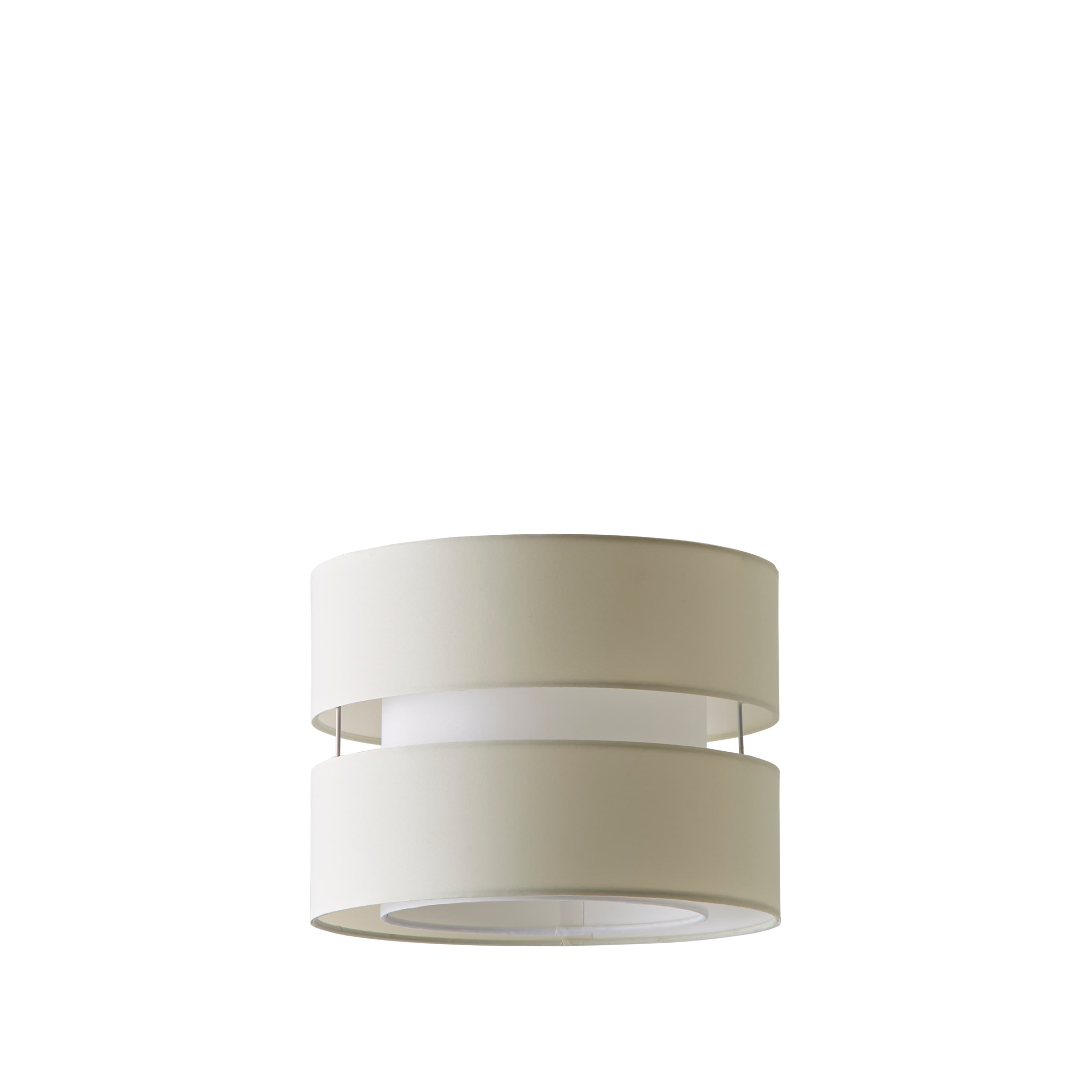ValueLights Sophia Small 26cm Drum Easy Fit Ceiling Light Lamp Shade with Bulb in Cream | Size: 10 inches
