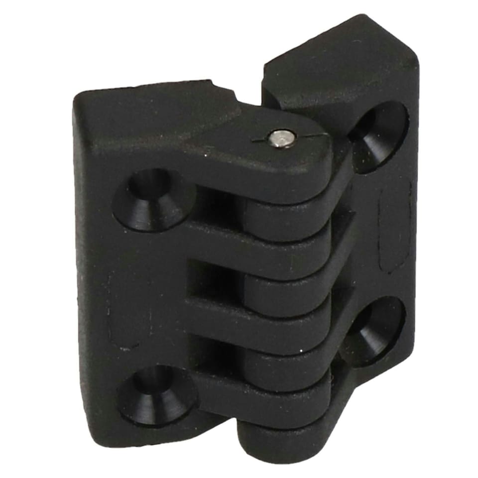 image 1 of 2 Pack Black Polyamide Hinge Reinforced Plastic 39x39mm Italian Made Industrial Black