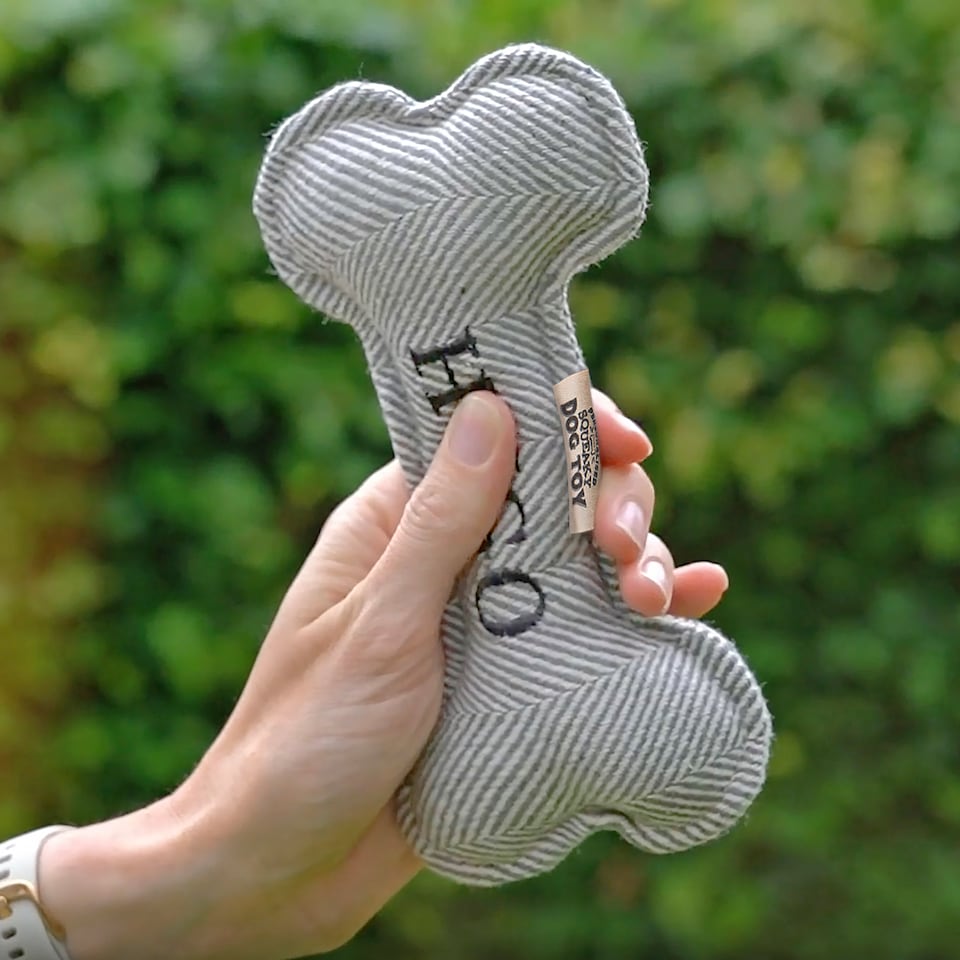 image 1 of History & Heraldry Pre-Personalised Squeaky Bone Dog Toy - Jack Russell