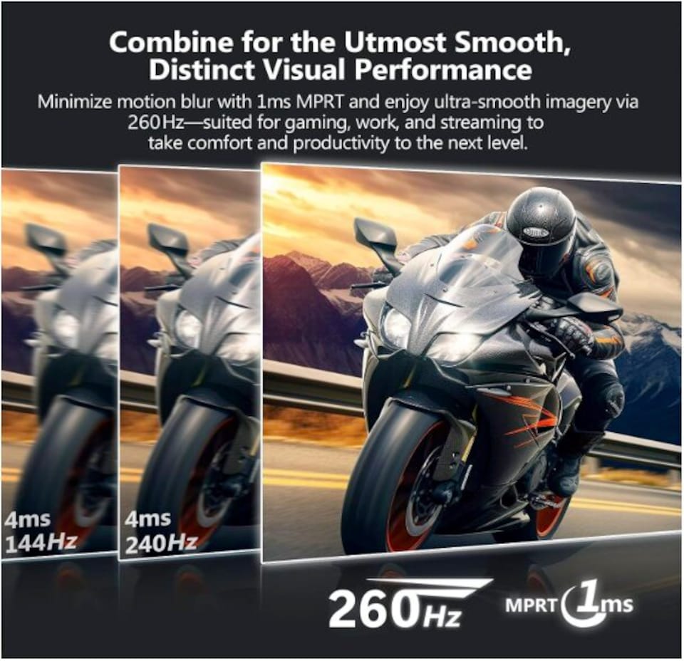 image 1 of Z-Edge 27 Inch QHD Gaming Monitor 260Hz 240Hz 2K 2560x1440 Fast IPS, Black | PC Monitor 1440P, 1ms MPRT, 350cd/m² Brightness, Crosshair, FreeSync, DisplayPort (260Hz), HDMI (144Hz), VESA Mountable