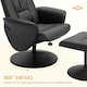 image 10 of HOMCOM PU Leather Armchair and Footrest Swivel Recliner Black