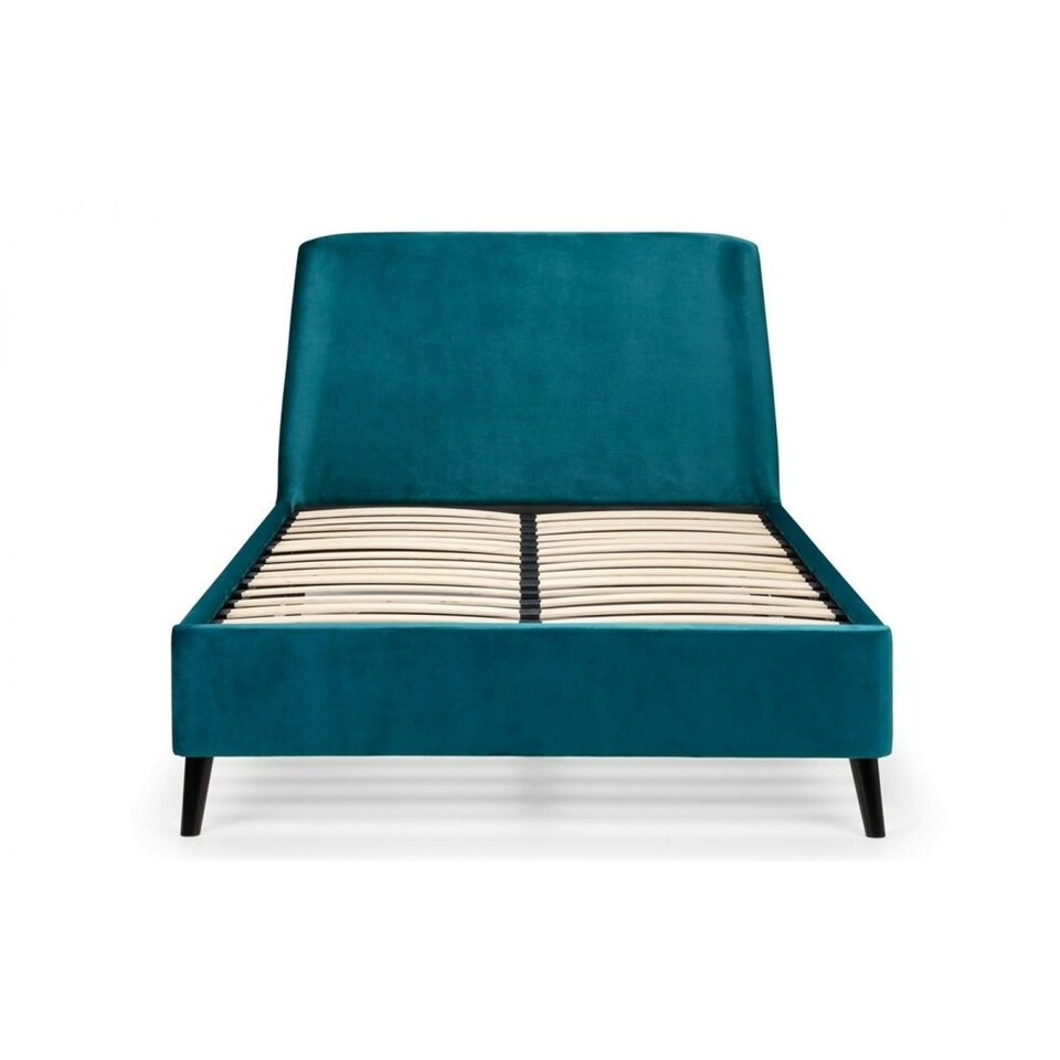 image 1 of Premium - Teal Velvet Curved Bed Frame - Double 4ft 6" (135cm)