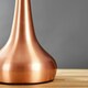 image 1 of ValueLights Teardrop Pair of Copper Touch Table Lamps with Black Shade Black