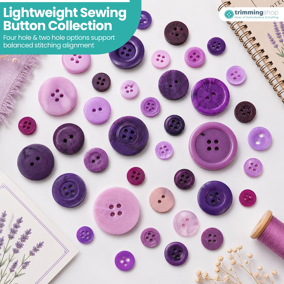 image 1 of 100g Round Resin Button, Assorted Sizes - 2 & 4 Holes