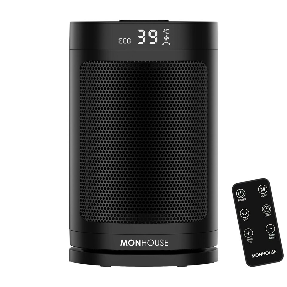 image 1 of MONHOUSE Electric Heater - Energy Efficient PTC Ceramic, Silent Portable Heater with LED Display, Remote Control, Overheat Protection, Smart Thermostat