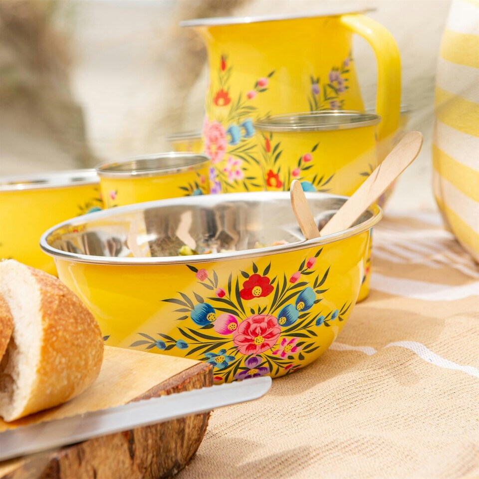 image 1 of BillyCan Picnic Bowls - 16.5cm - Buttercup Pansy - Pack of 6 | Yellow