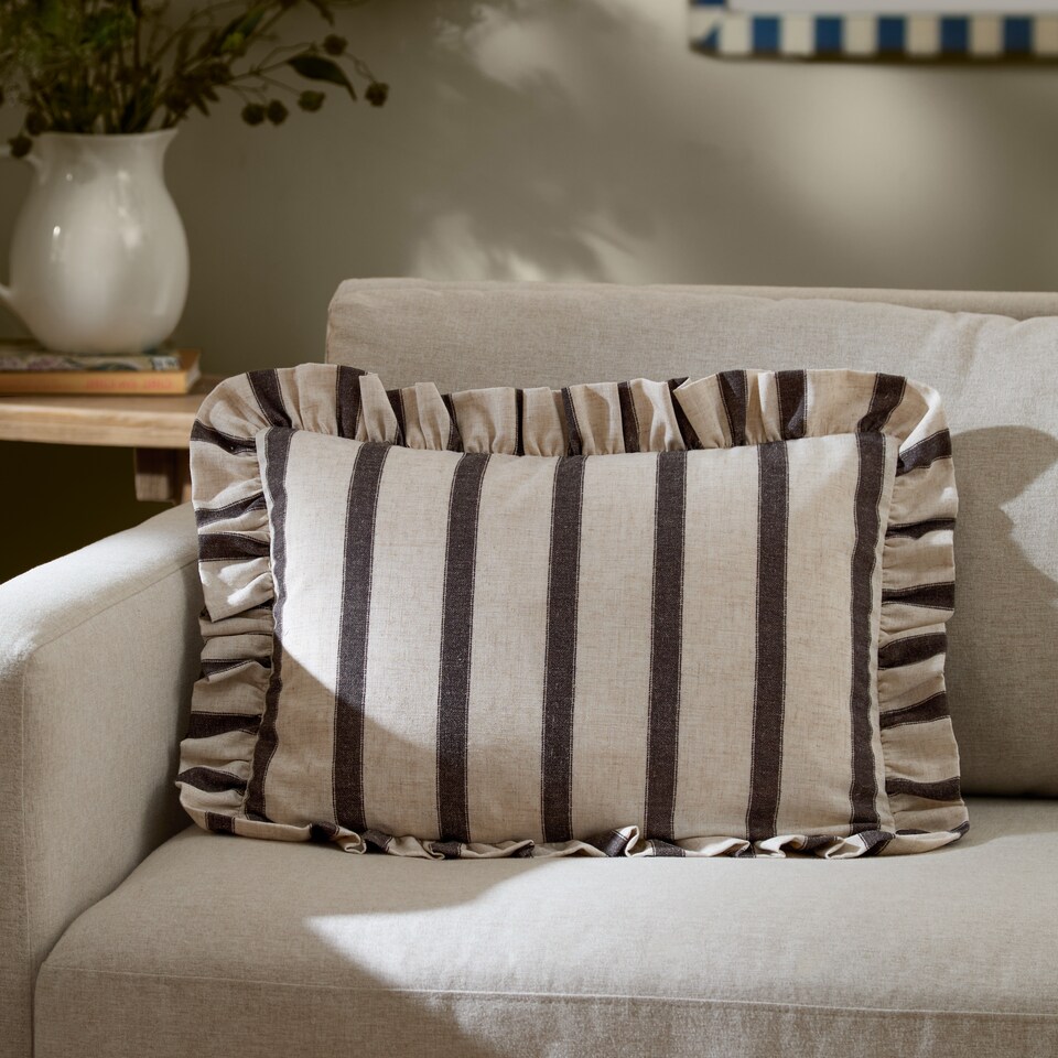 image 1 of Wylder Connie Striped Ruffle Cushion