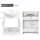 image 3 of Yaheetech Freestanding Bathroom Cabinet with Ceramic Sink White | White