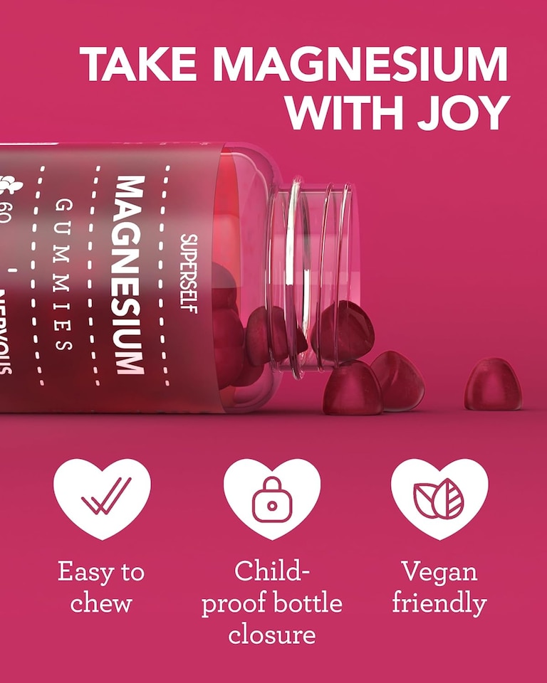 image 1 of SuperSelf Magnesium 150mg Grape Flavour 60 Gummies