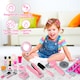 image 5 of 35-Piece Pretend Makeup & Hairdressing Set for Girls - Beauty Salon Role Play Kit with Toy Hairdryer, Mirror & Makeup - Portable Bag Included