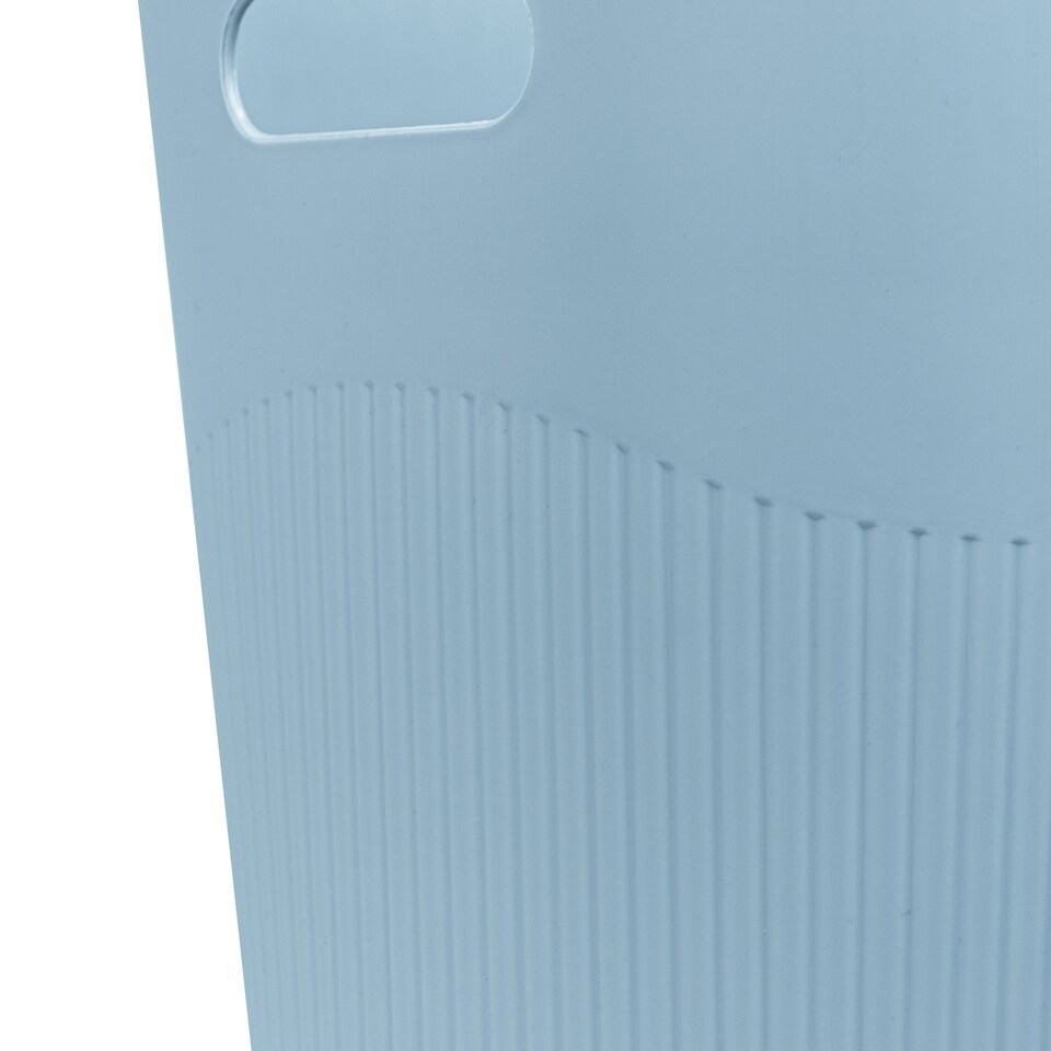 image 1 of JVL Riblex Square Waste Bin 11L Bathroom Bedroom Office Blue