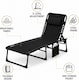 image 9 of Black Folding Sun Lounger with Adjustable Backrest - Portable Sunbed Chair, Steel Frame, Oxford Fabric, Garden Recliner Bed