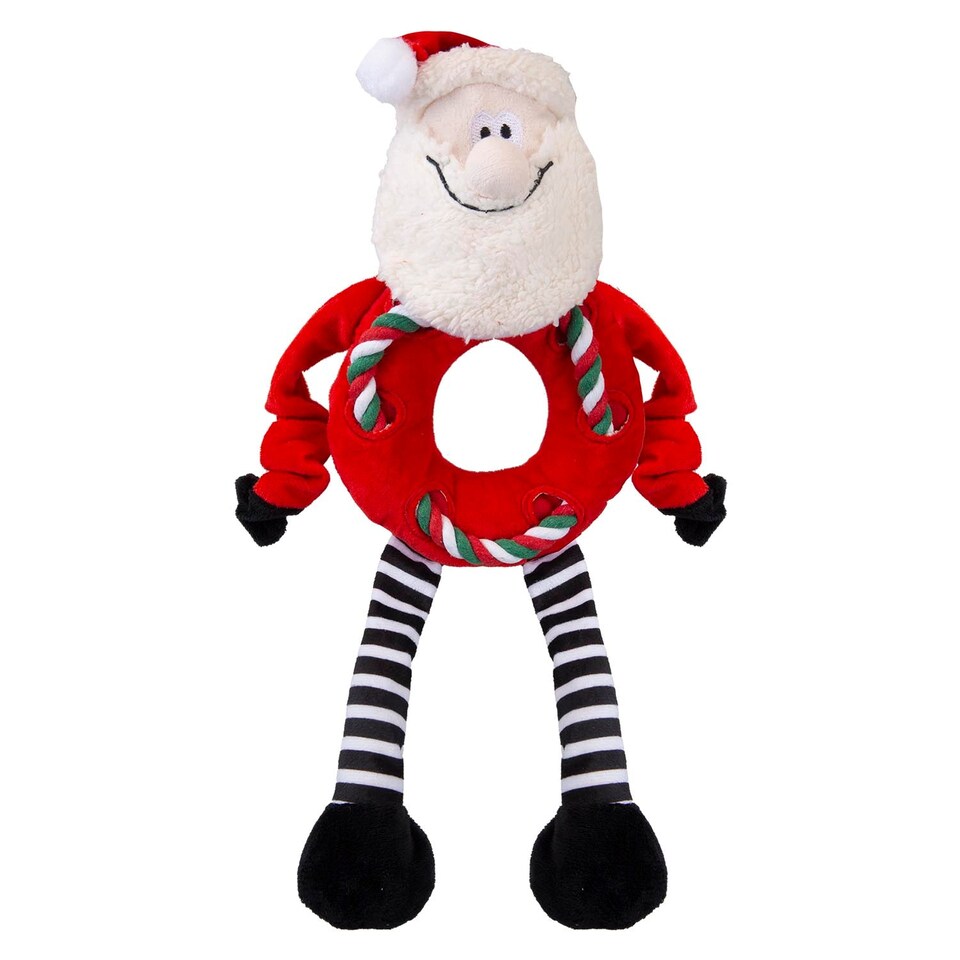 image 1 of vfm-estore Christmas Santa Pet Toy 45.5cm x 20cm Red - Festive Indoor Xmas Ornament