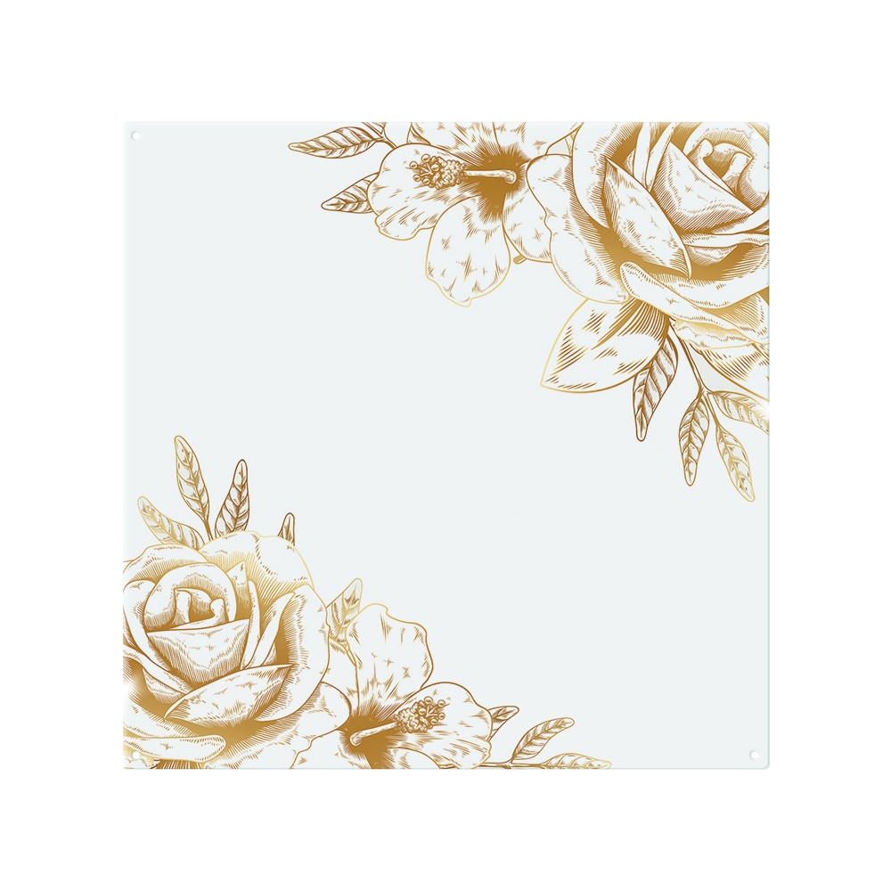 Gold Rose Splash Back White