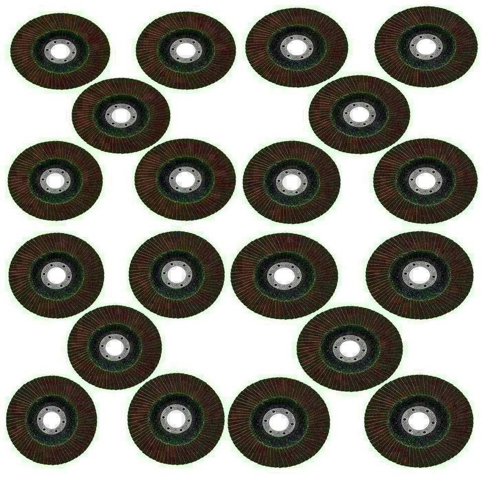 image 1 of 80 Grit Flap Discs Sanding Grinding Rust Removing For 4-1/2" Angle Grinders 20pc