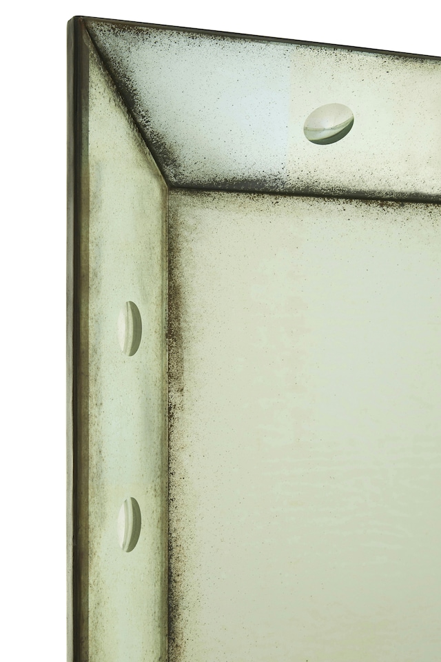 image 1 of Interiors by Premier Large Bubble Effect Wall Mirror, Rectangular Hammered Frame Antique Glass Mirror, Bevelled Edge Wall Mirror | Green