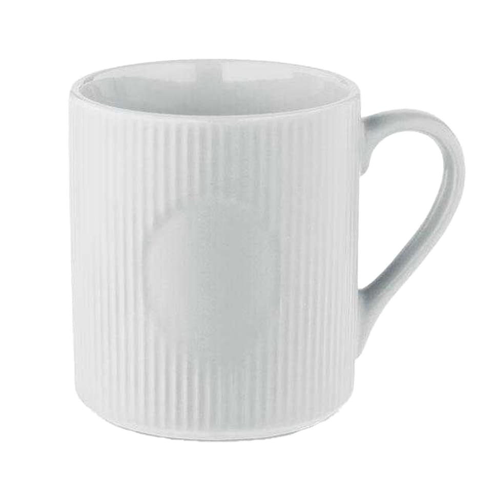 image 1 of MidOcean Ribbed Ceramic 340ml Mug - White - One Size