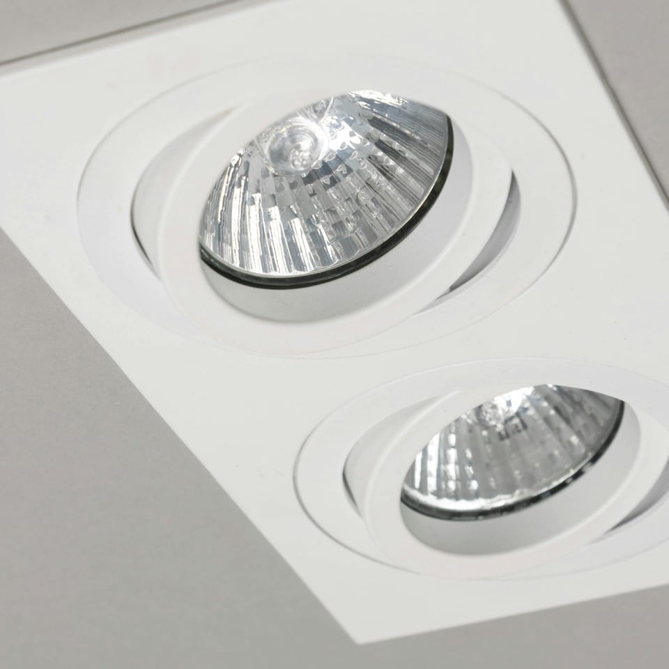 image 1 of BHS Faina 2 Light Adjustable Double Recessed Spotlight | White | White | 1