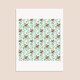 image 3 of Floral Baby Blue Stripes Square Stickers 95mm - Sheet of 4
