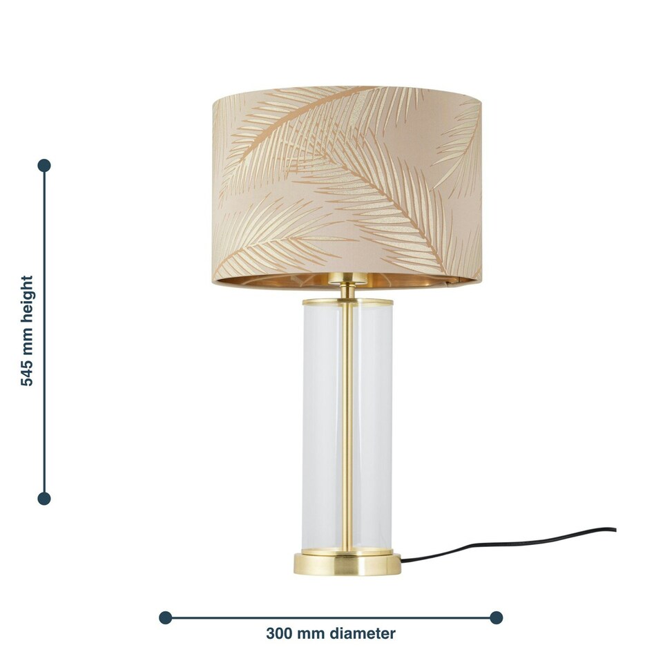 image 1 of Aura - Satin Brass Table Lamp with Champagne & Gold Leaf Shade Bronze | Gold