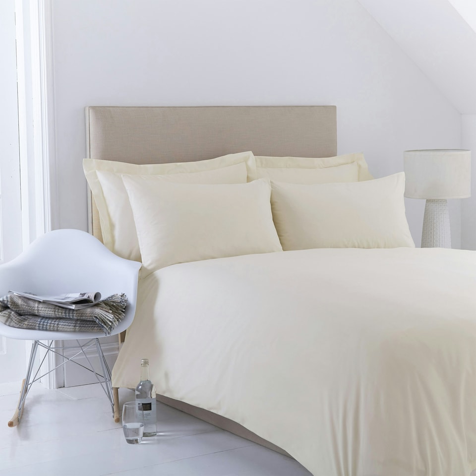 Charlotte Thomas Poetry Plain Dyed Single Ivory Duvet Cover Set - 137 x 200cm