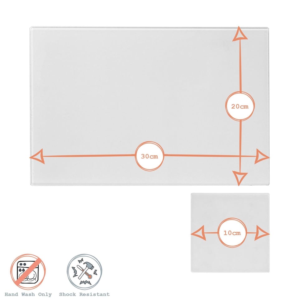 image 1 of Harbour Housewares 12 Piece Glass Placemats & Square Coasters Set - 30 x 20cm - Grey | Grey | Grey