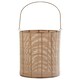 image 1 of Interiors by Premier Hurricane Candle Holder, Eco-Friendly Rattan and Iron Frame Candle Holder, Rustic Design with Sleek Handle Cream