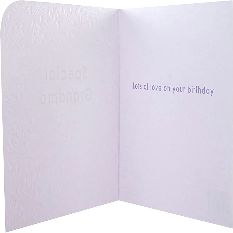 image 1 of Contemporary Patterned Design Braille Birthday Card for Grandma