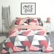 image 1 of OHS Geometric Shapes Teddy Fleece Duvet Cover and Pillowcase Set, Single - Blush Pink