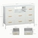 image 10 of HOMCOM Boucle Chest of Drawers, 8 Fabric Drawers Storage Organiser with Charging Station, 2 USB and 2 AC Ports, Steel Frame, Fabric Dresser for Living Room, Bedroom, Hallway, Cream White | Cream | Cream